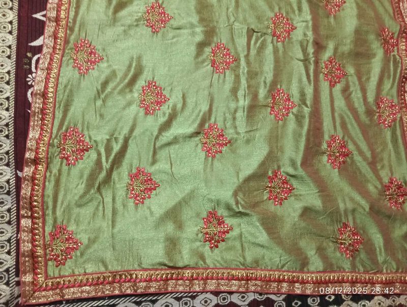 Green Embroidered Saree Blouse