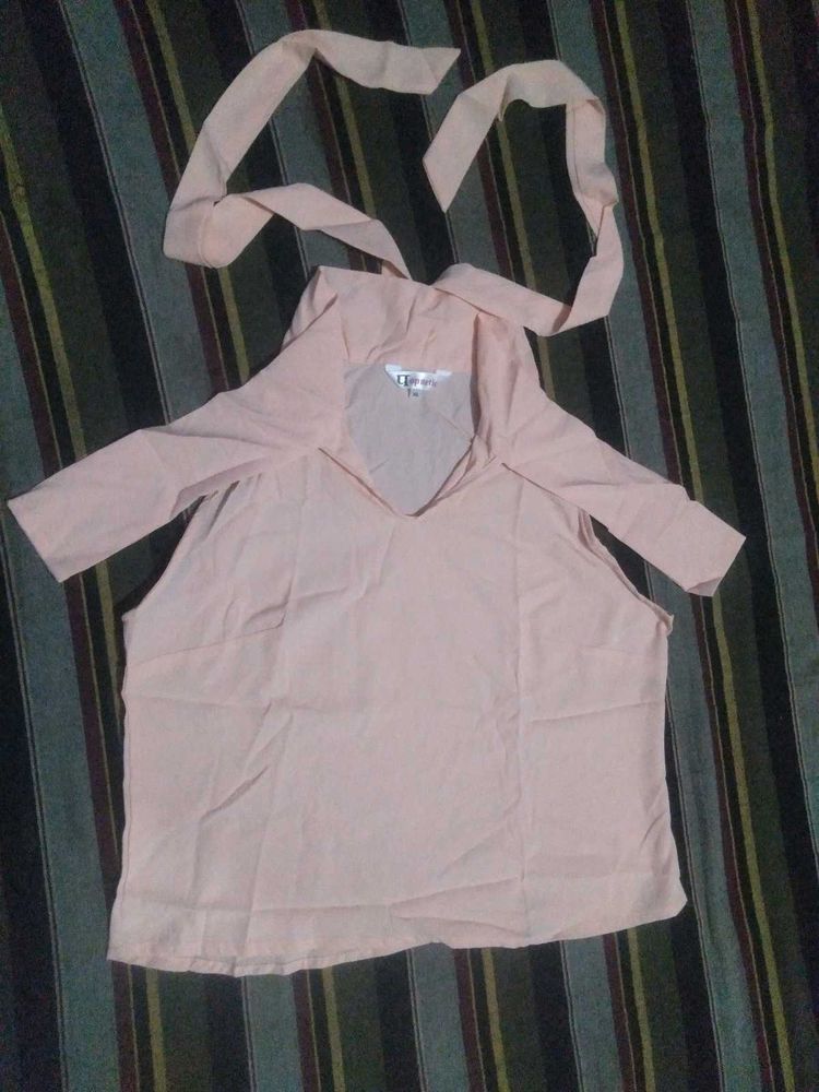 Chic Peach Halter Neck Top