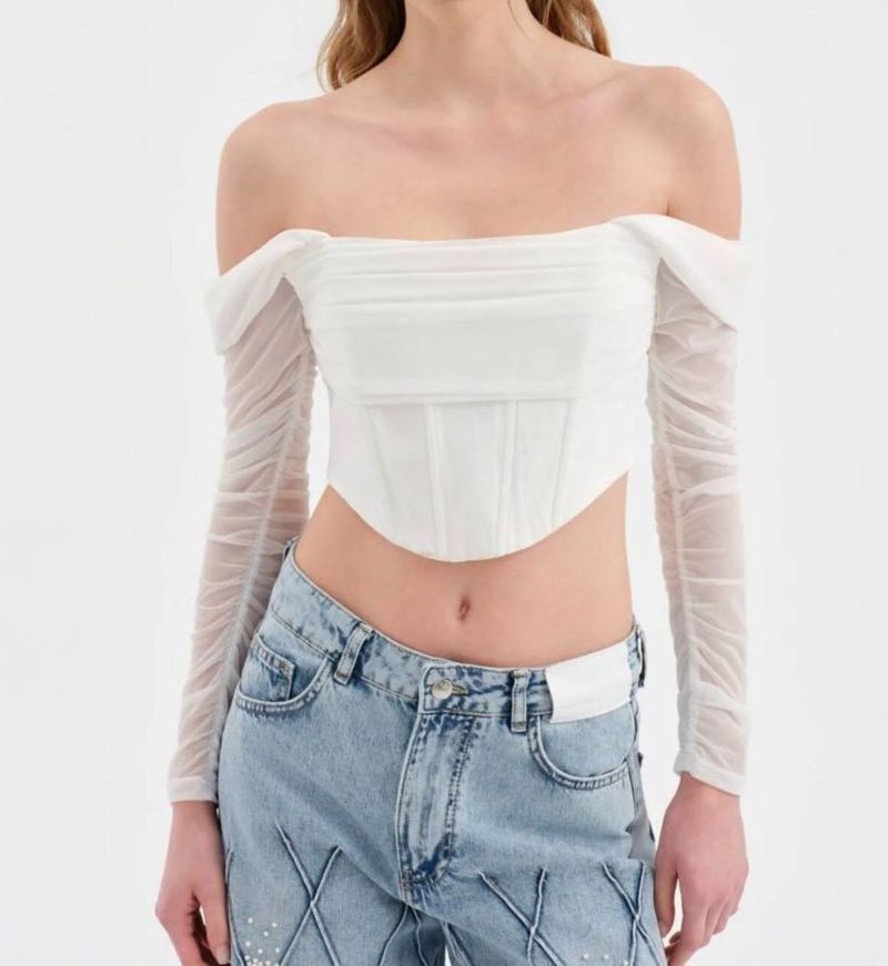 Off-Shoulder Corset Top (Mixt By Nykaa Fashions)