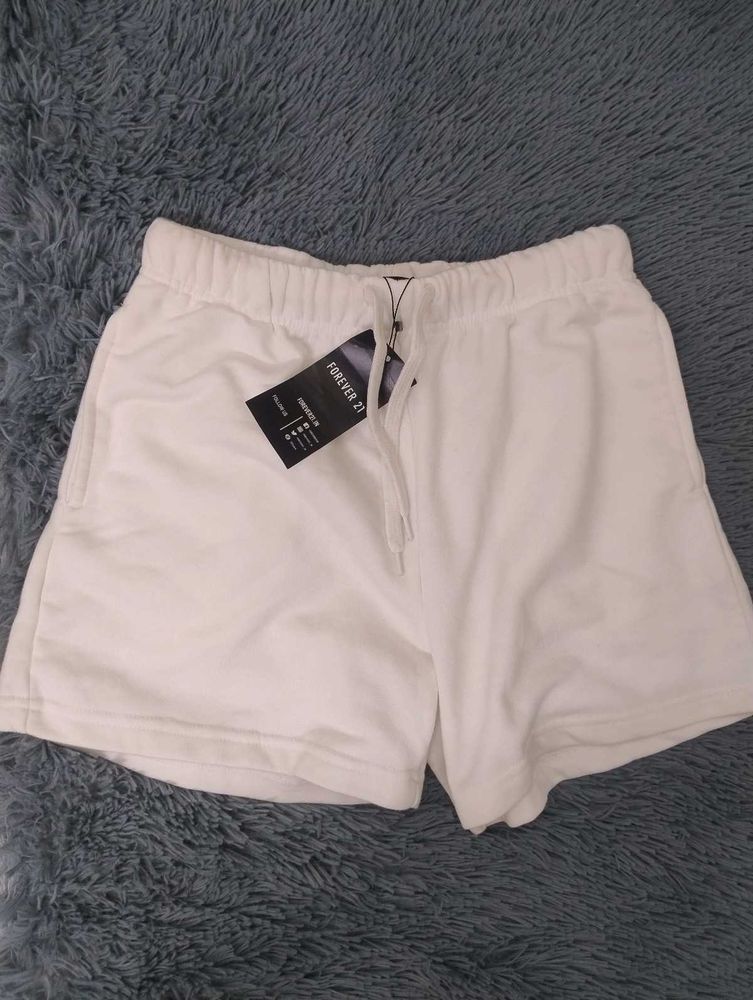 White Forever 21 Drawstring terry Shorts