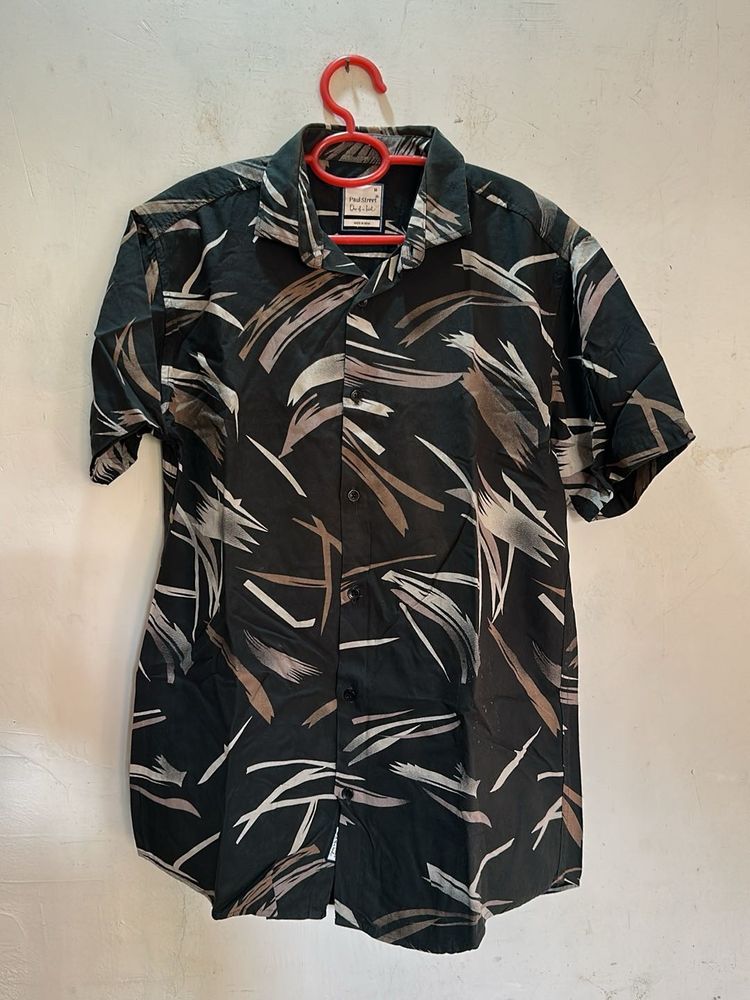 Men's Abstract Print Short Sleeve Shirt