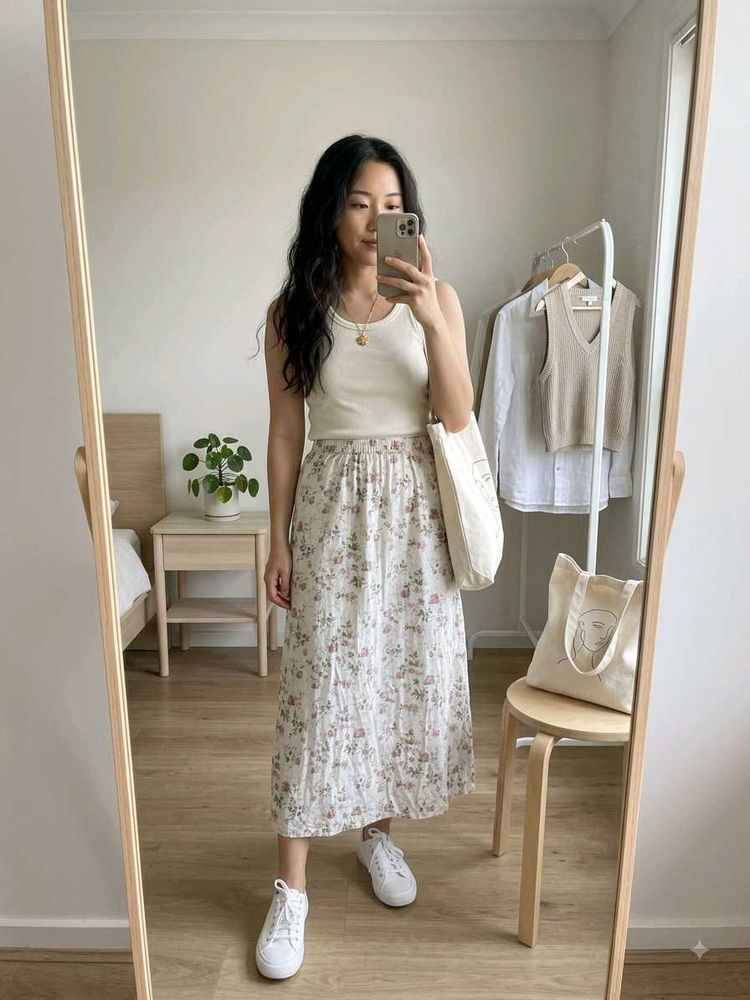 Floral Midi Skirt