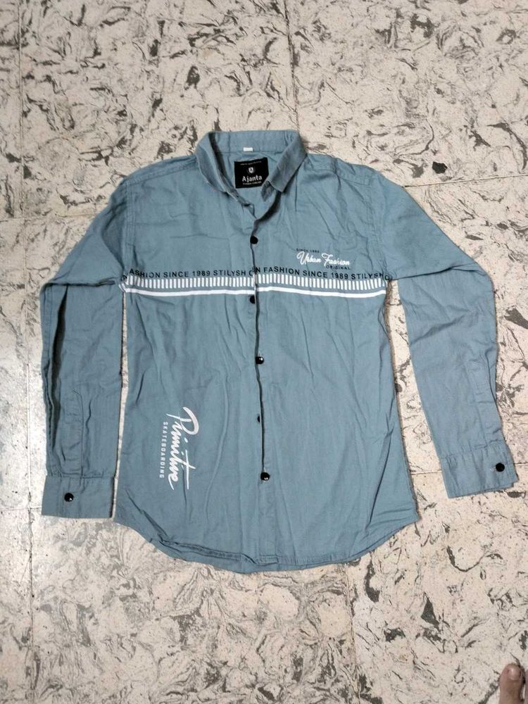 boys' Casual Blue Long Sleeve Shirt