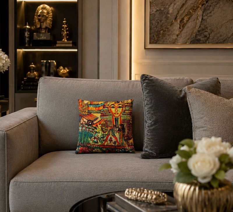 Egyptian Print Cushion Cover