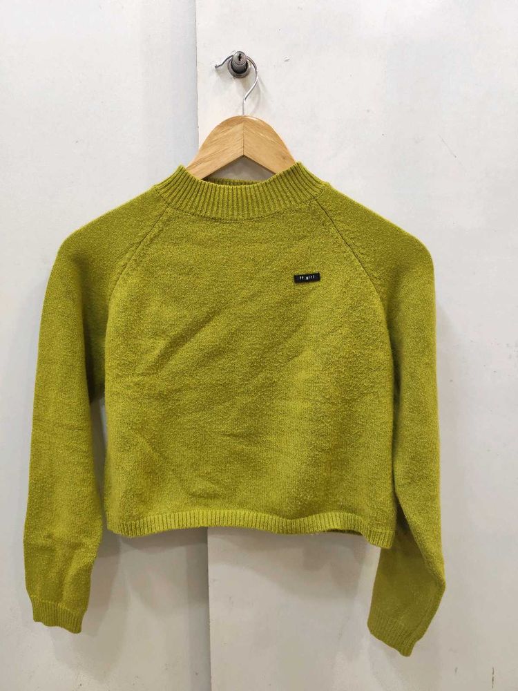 Mock Neck Crop Cozy Top - M