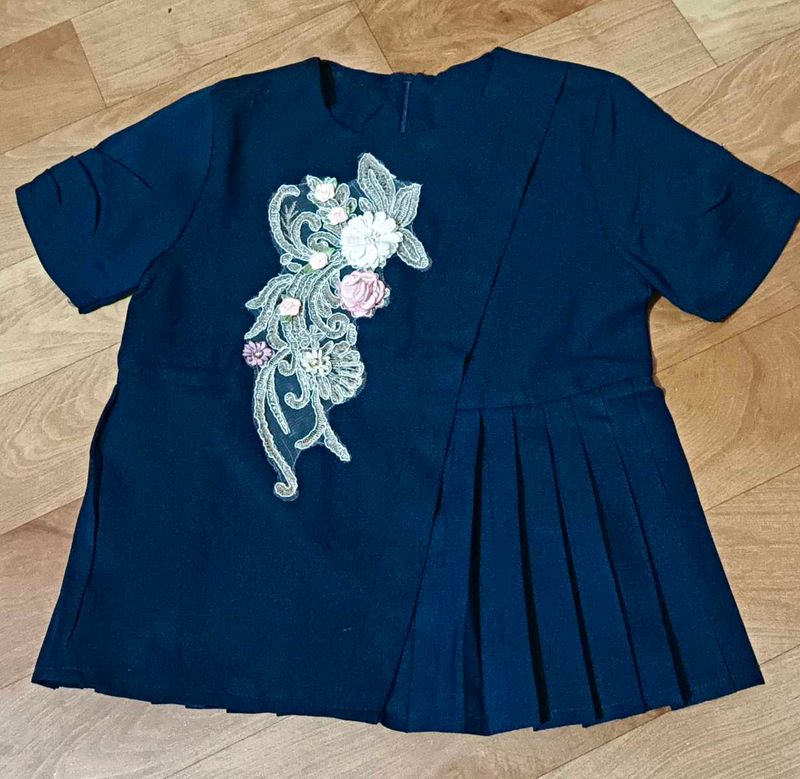 🌺Blue Floral Casual Wear For 8 Yrs- New