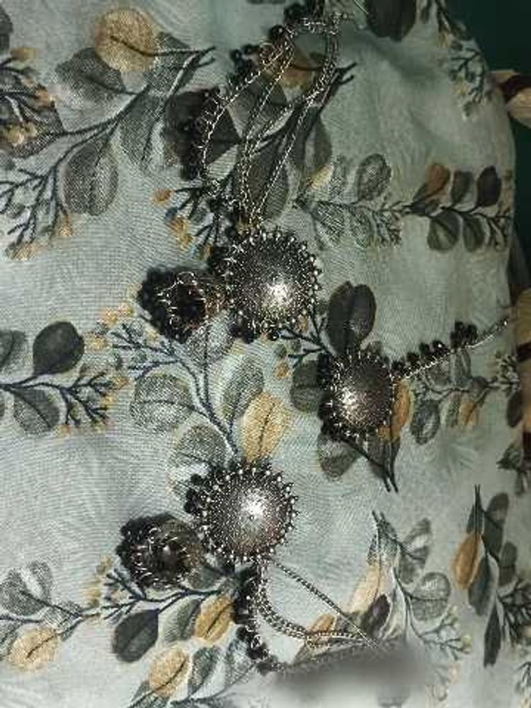 Elegant Silver &amp; Black Jewelry Set