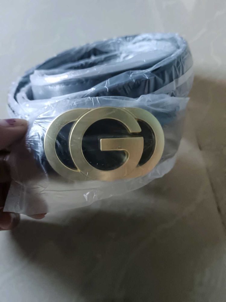 🇮🇹Stylish Black Belt with Gold GG Buckle