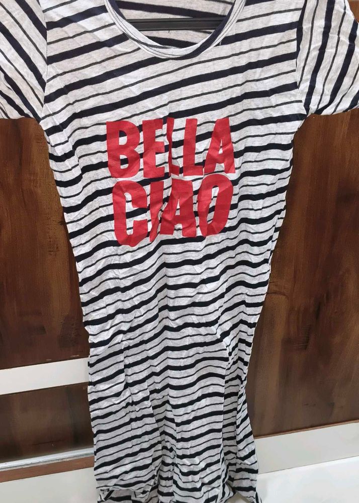 6 long tshirt Bella Ciao Striped Tunic T