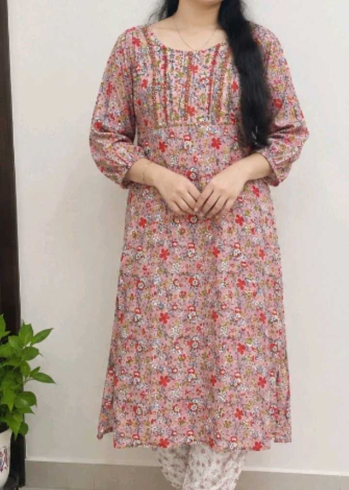 Floral Print Kurta with Pants