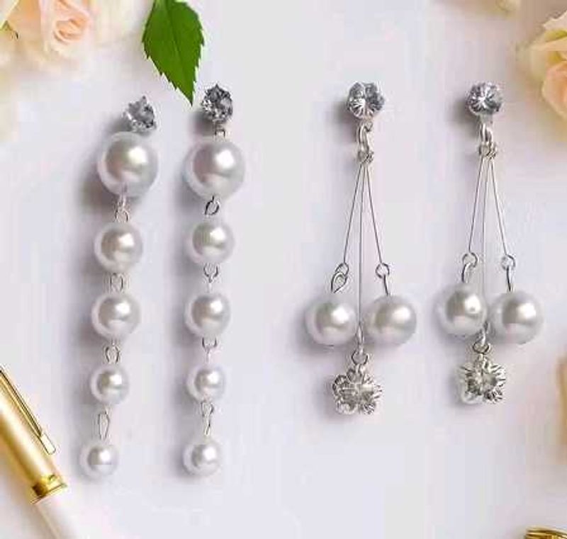 pack of 2 Pearl Drop Earrings