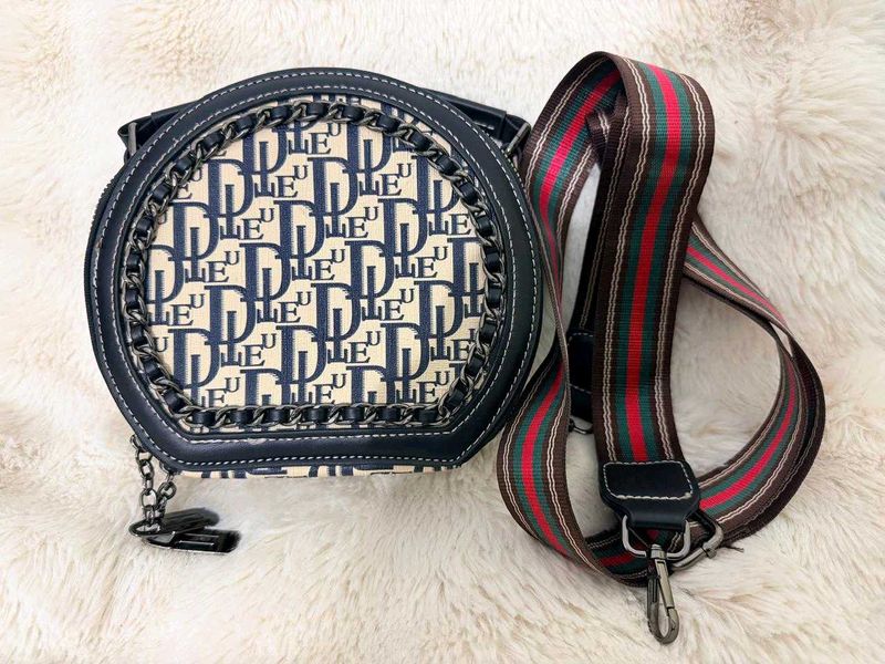 Chic Round Monogram Crossbody Bag