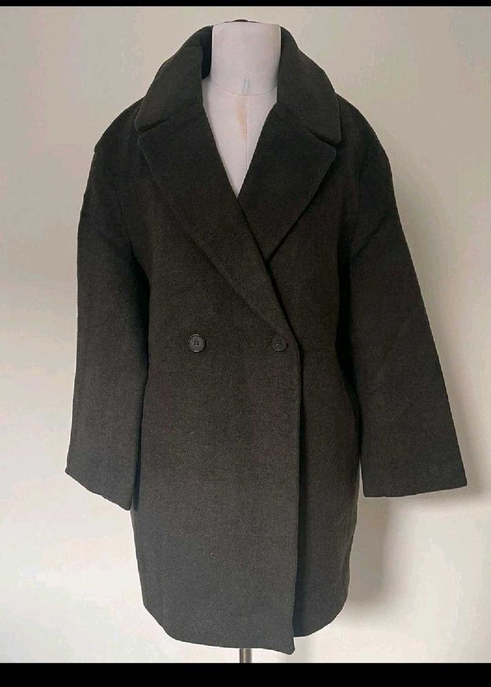 Classic Double-Breasted Wool Blend Coat