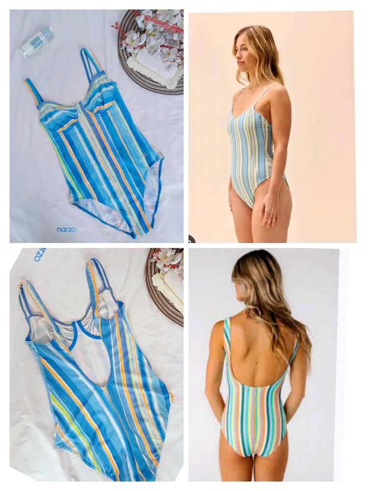 Striped One-Piece Swimsuit
