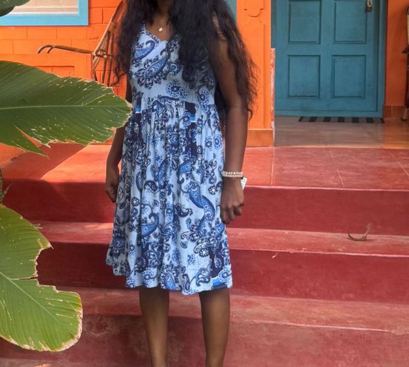 Bohemian Blue Paisley Dress