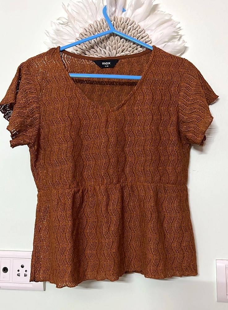 Beautiful Orange Crochet Top