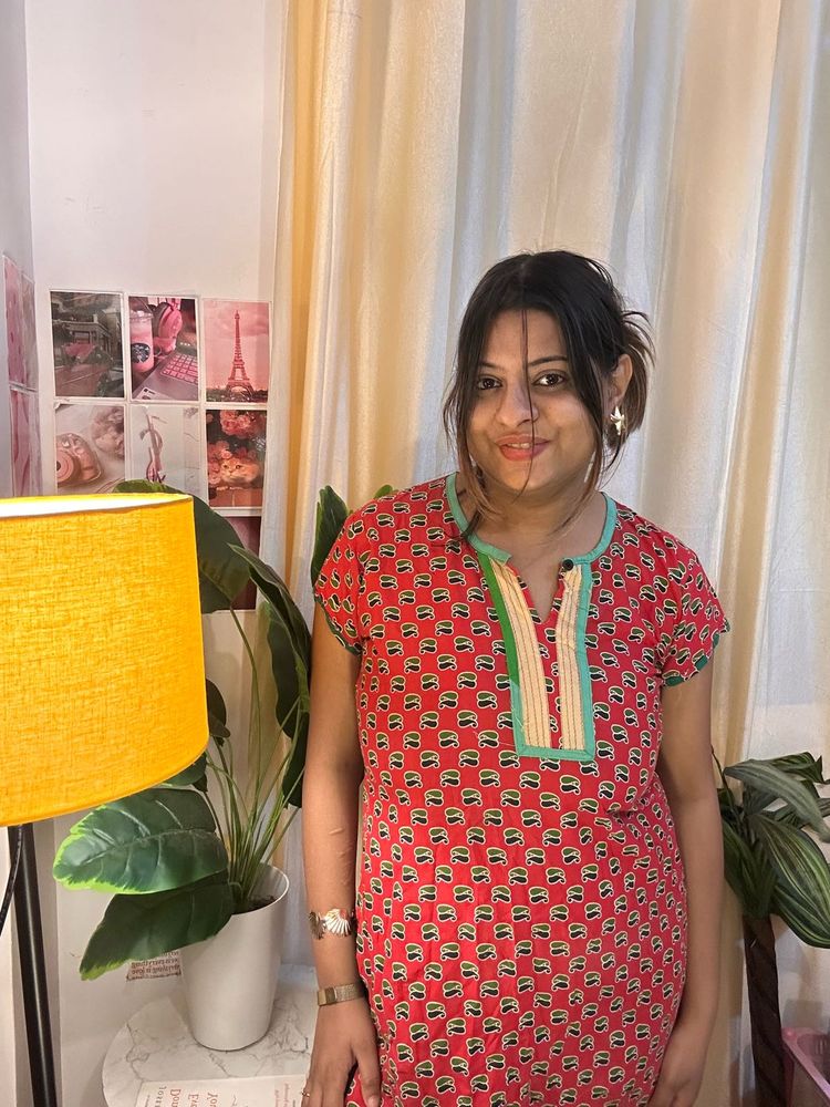 Red Printed Kurta