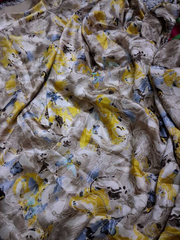 Abstract Floral Print Dress Material