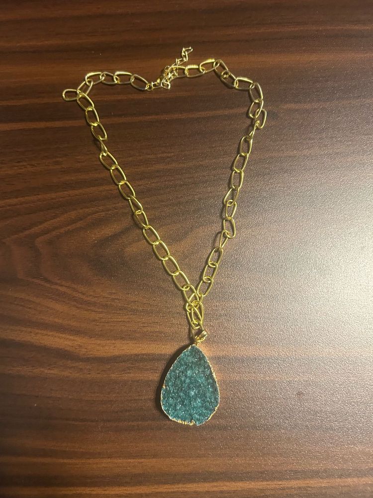 Teardrop Stone Chain Necklace
