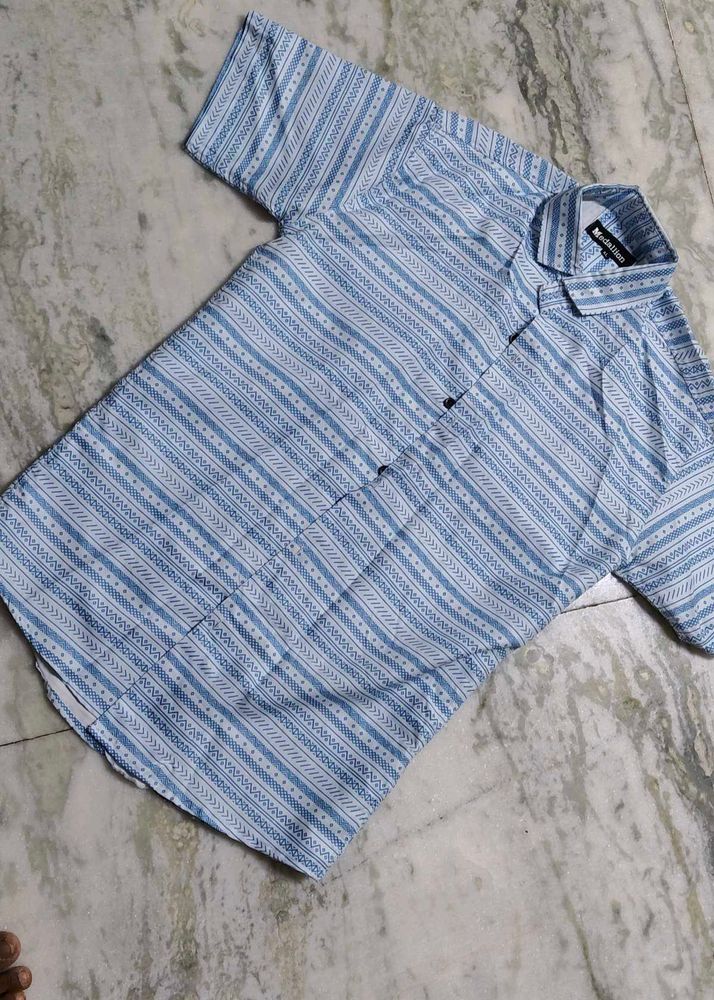 Stylish Blue Striped Men's Shirt