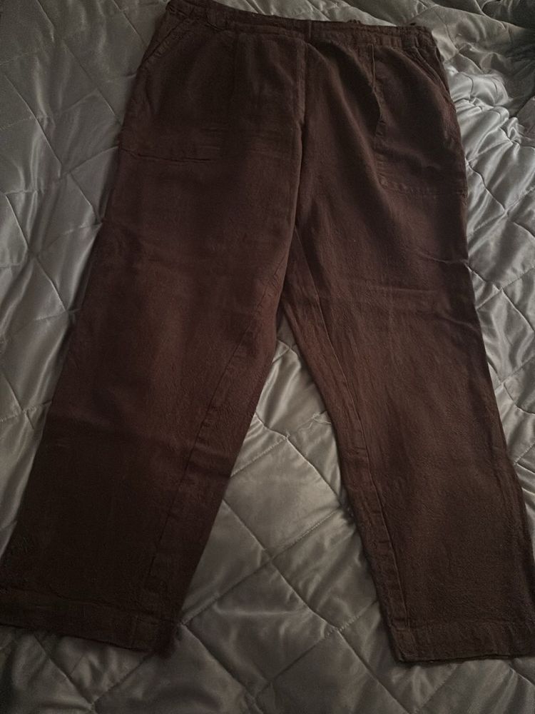 Cotton Brown Pyjama With Pockets