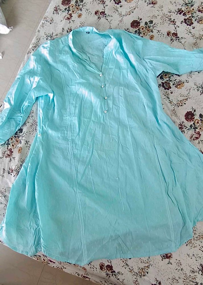 Sky Blue Cotton Kurta