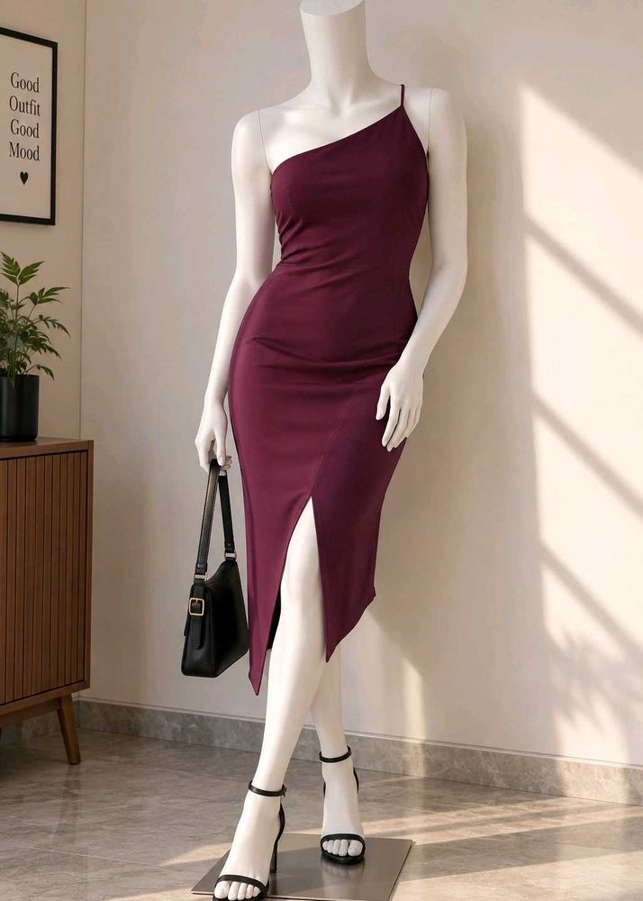 Elegant Purple Midi Slip Dress