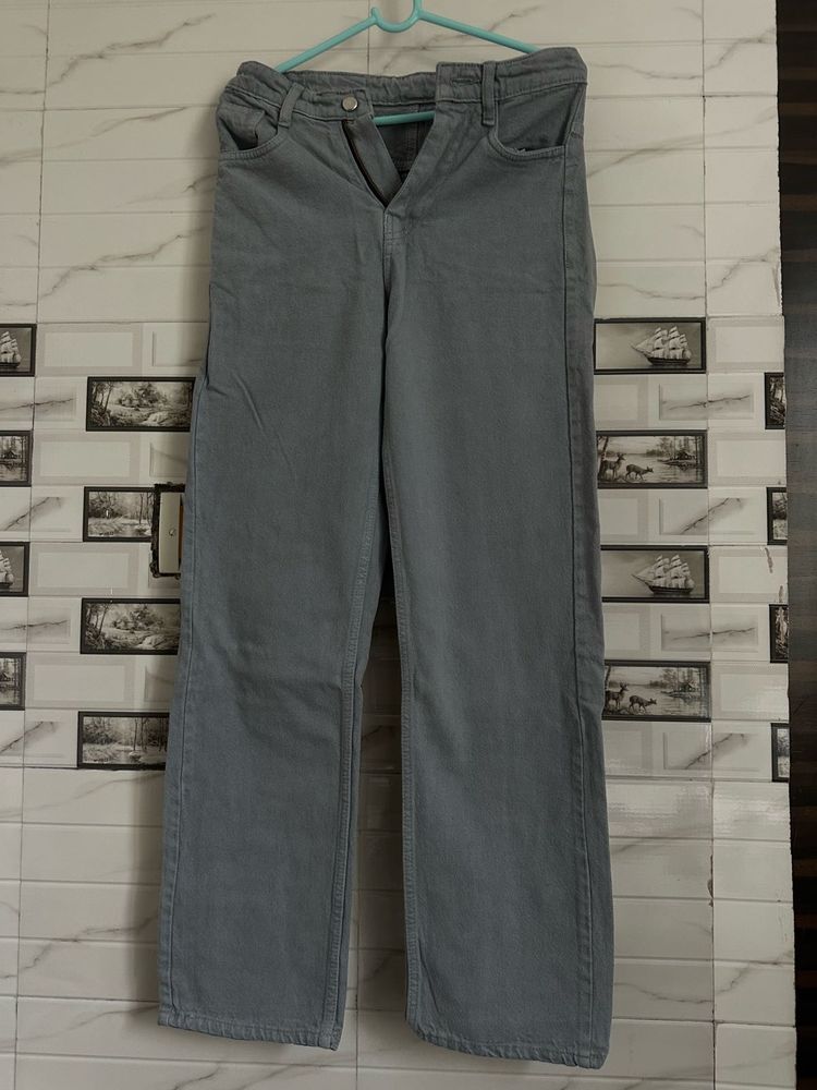Gray Denim Pants
