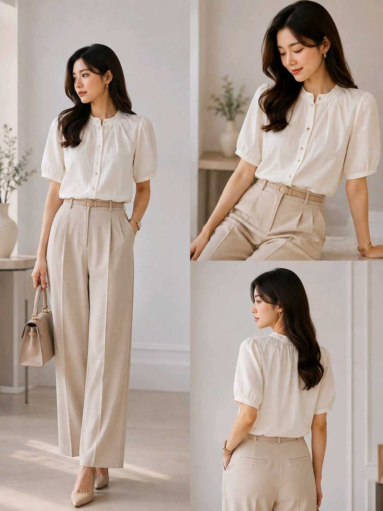 Elegant White Puff Sleeve Top