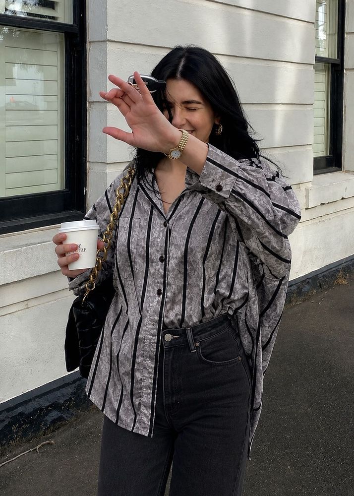 Striped Button-Up Shirt