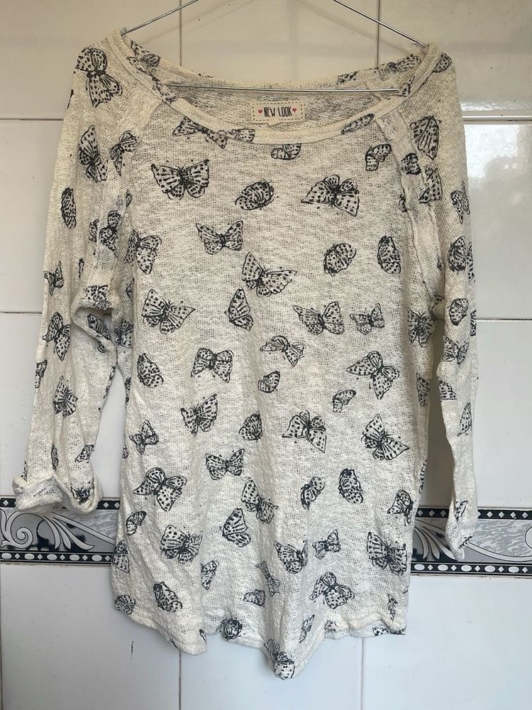 Butterfly Print Lightweight Top