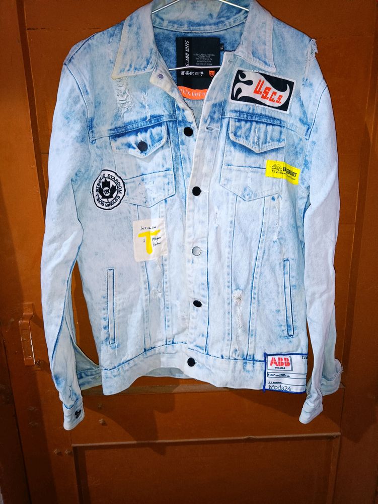 Loot📌 Denim Solid Jacket For Men