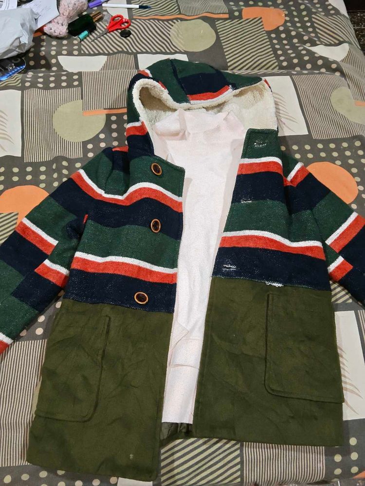 Striped Hooded Warm Coat and skivi free