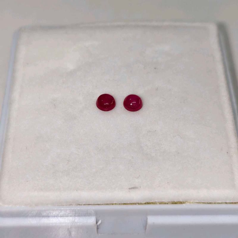 Pair of Round Ruby Gemstones