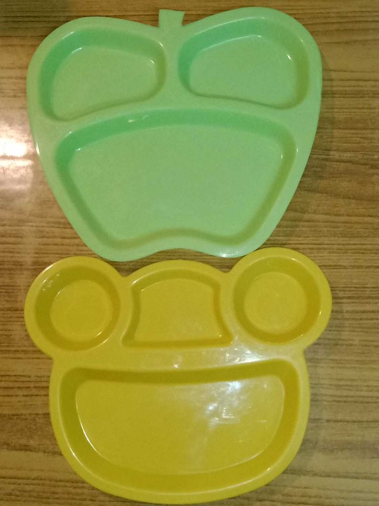 Mickey &amp; Apple Food Plates Set of 2 Combo for Kids