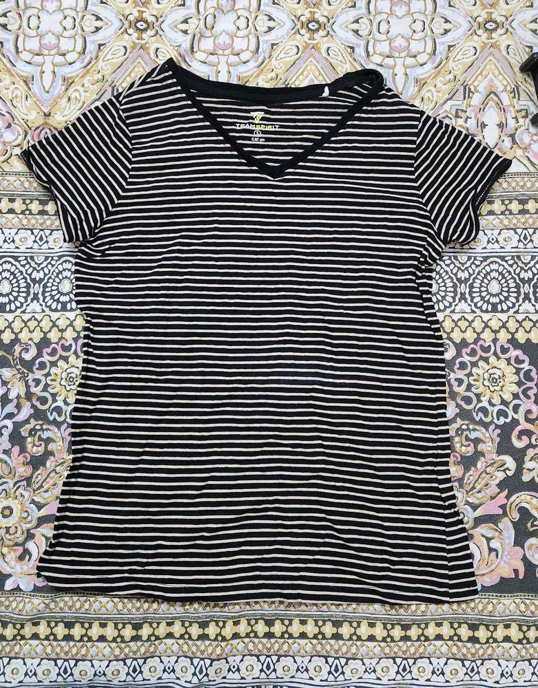 Striped V-Neck T-Shirt