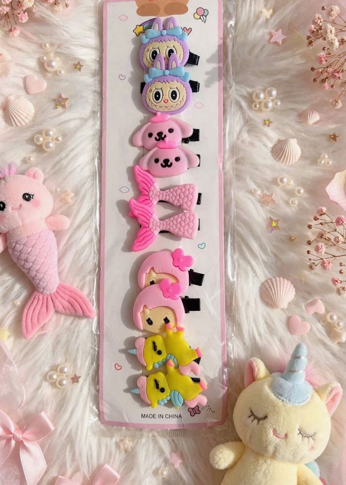 Cute Character Hair Clip Multi-Design Set All 5