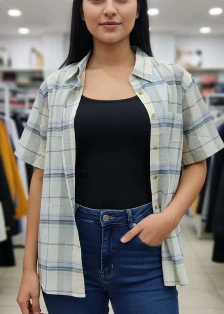 Women's Plaid Short Sleeve Shirt