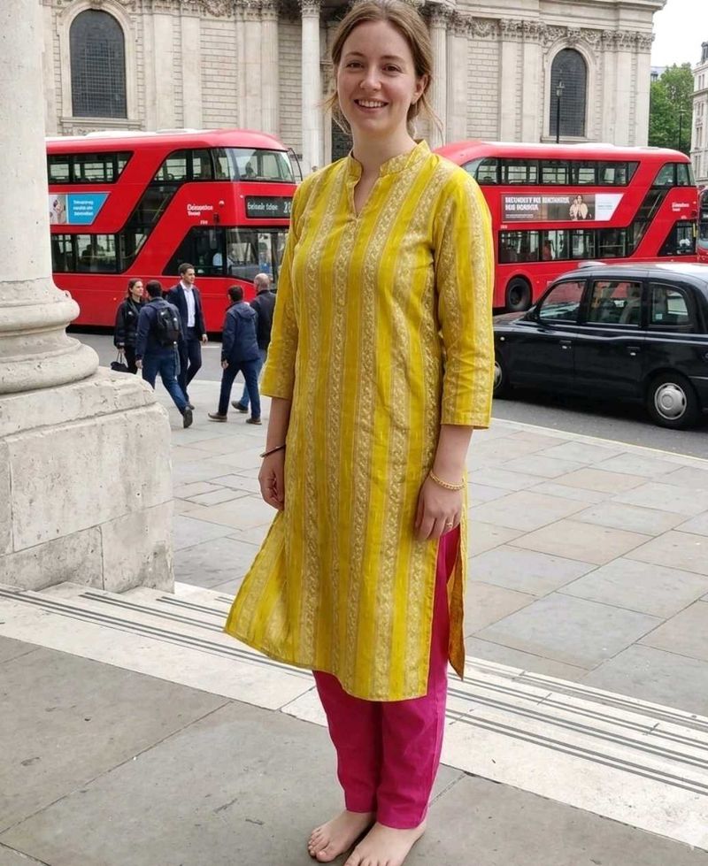 Vibrant Yellow Kurta with Pink Salwar
