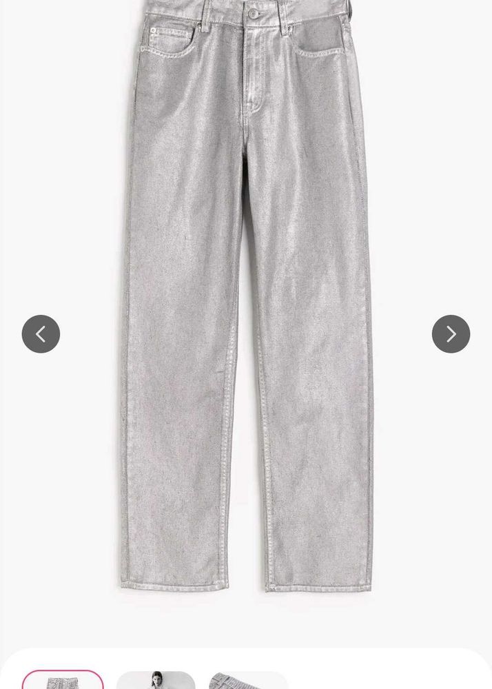 new with tags - h&amp;m Silver Metallic Jeans
