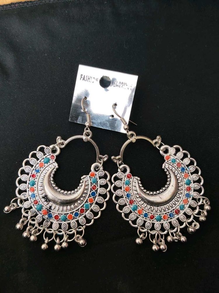 Bohemian Multicolored Jhumka Earrings