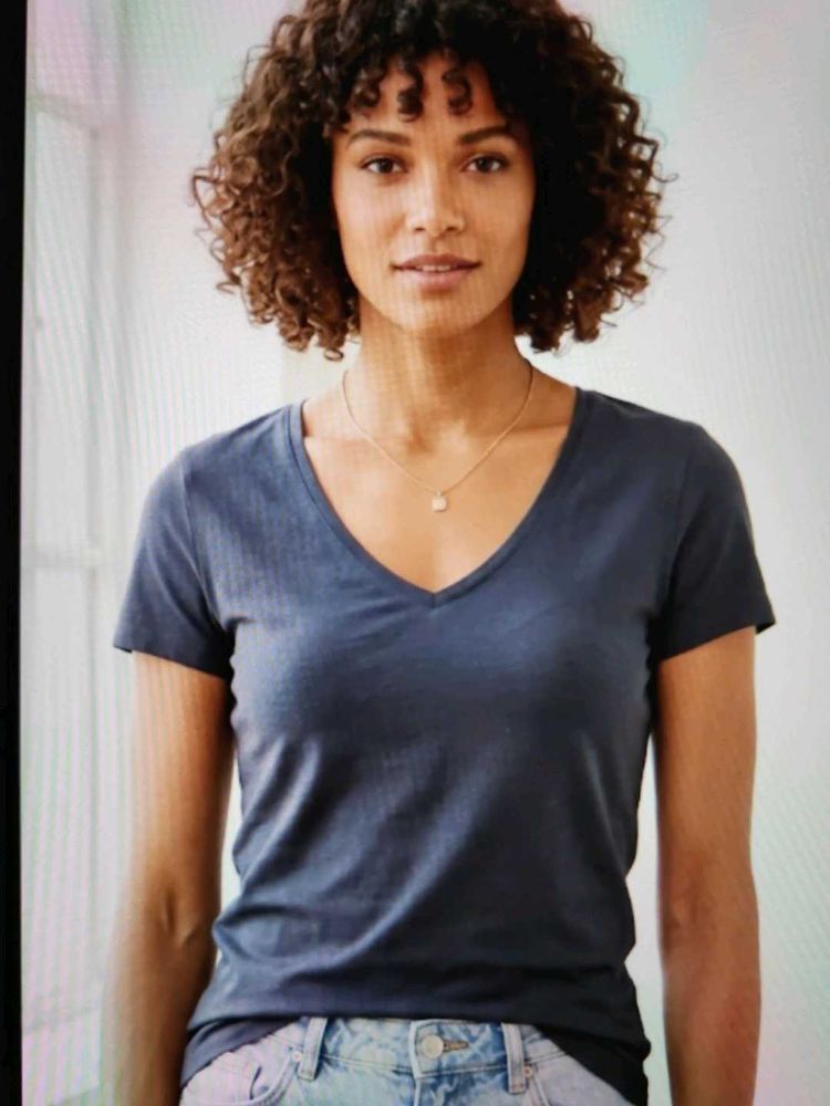 Navy Blue V-Neck T-Shirt