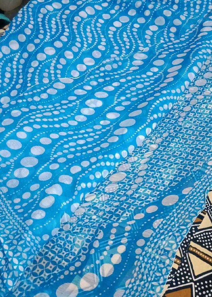 Beautiful Blue &amp; White saree