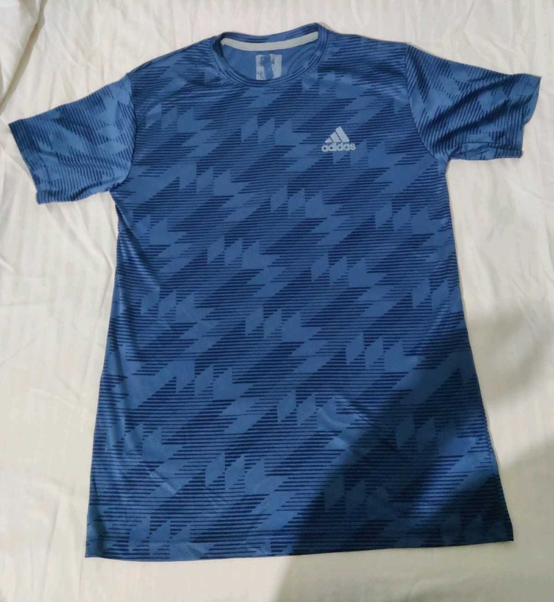 Adidas Blue Graphic T-Shirt(Unisex)