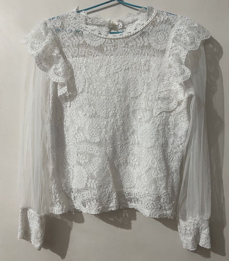 Elegant White Lace Blouse