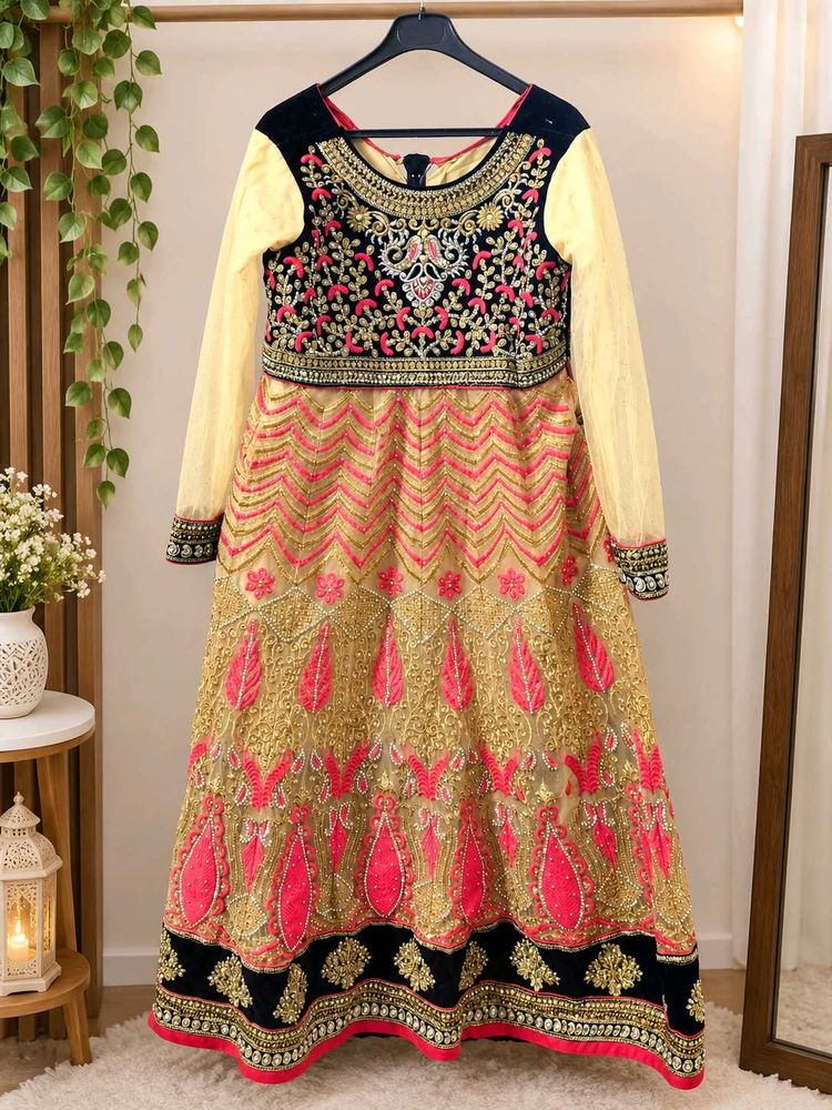 Embellished Ethnic anarkali with pant and dupatta