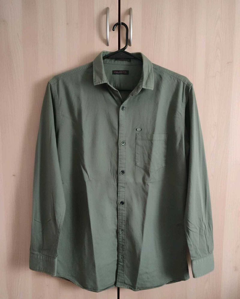 Men's Olive Green Casual Shirt