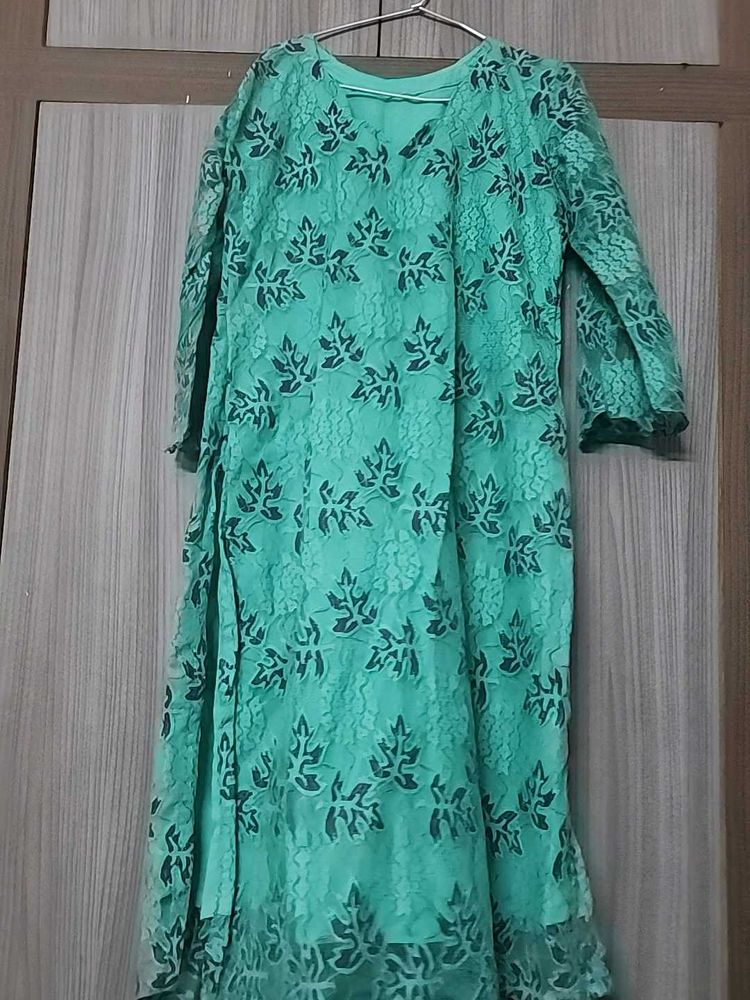 A Line Net Kurta