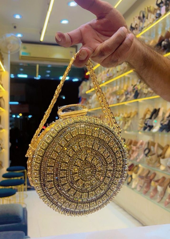 Exquisite Embellished Round Clutch Bag