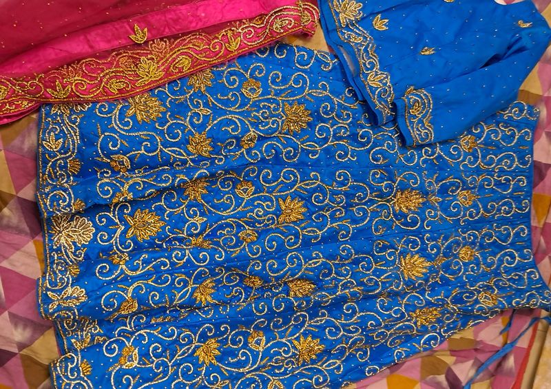 Indian Blue Embroidered Lehenga Choli